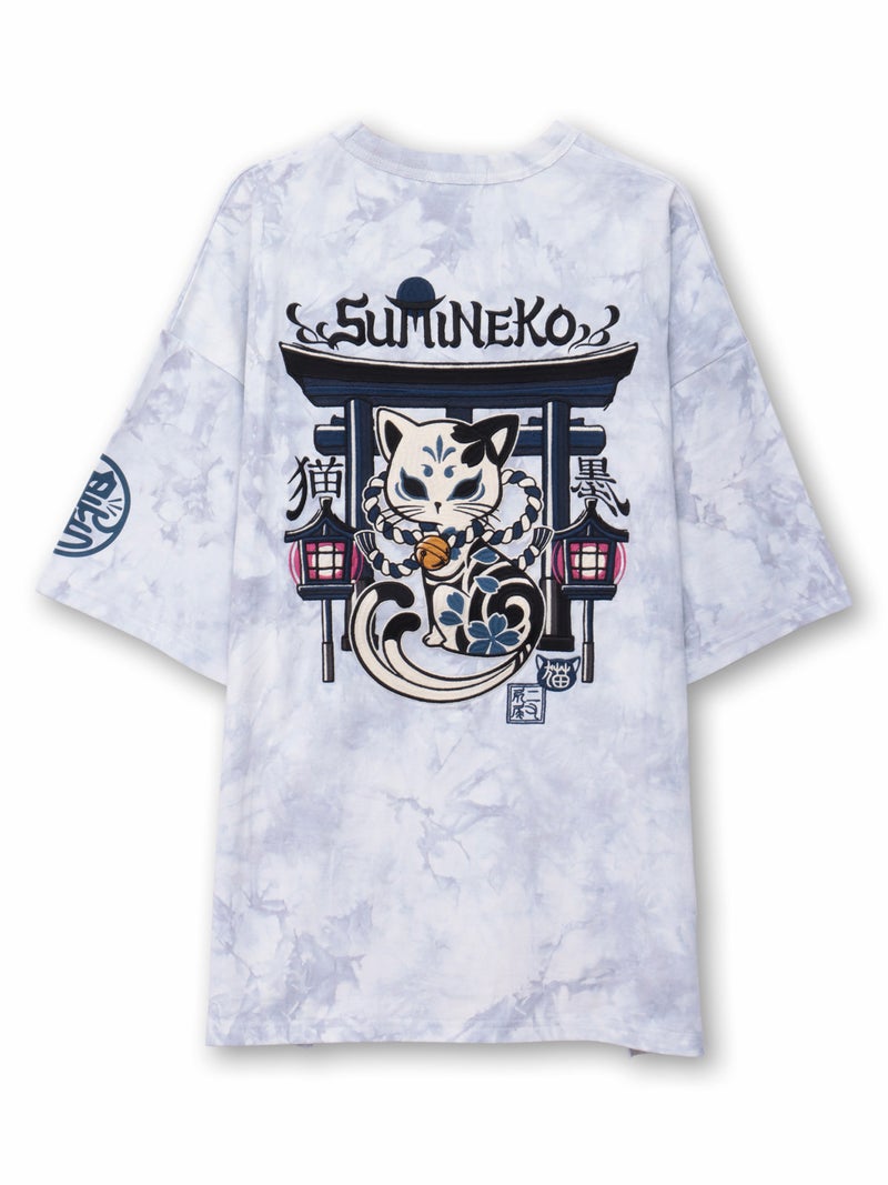 【SUMINEKO】“お猫様”刺繍入りBIGシルエットTシャツ