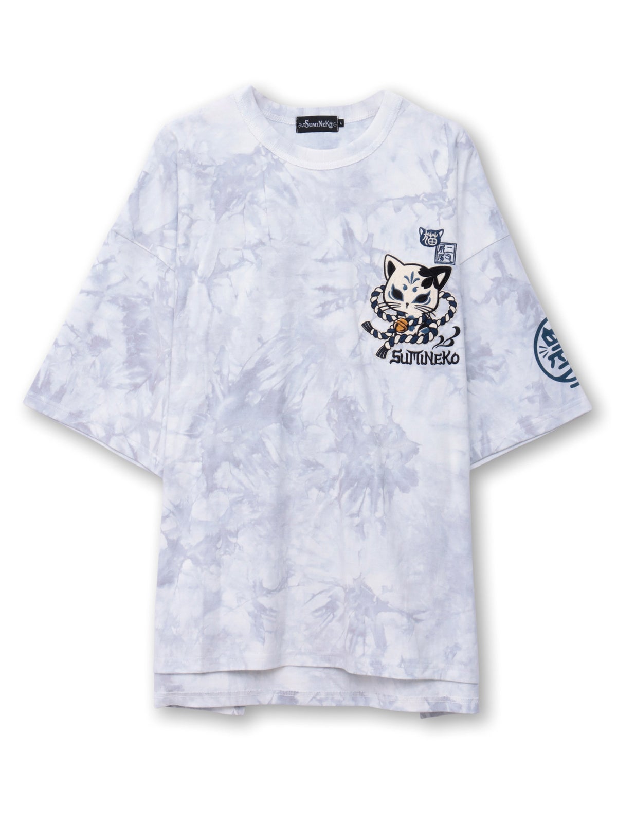 【SUMINEKO】“お猫様”刺繍入りBIGシルエットTシャツ