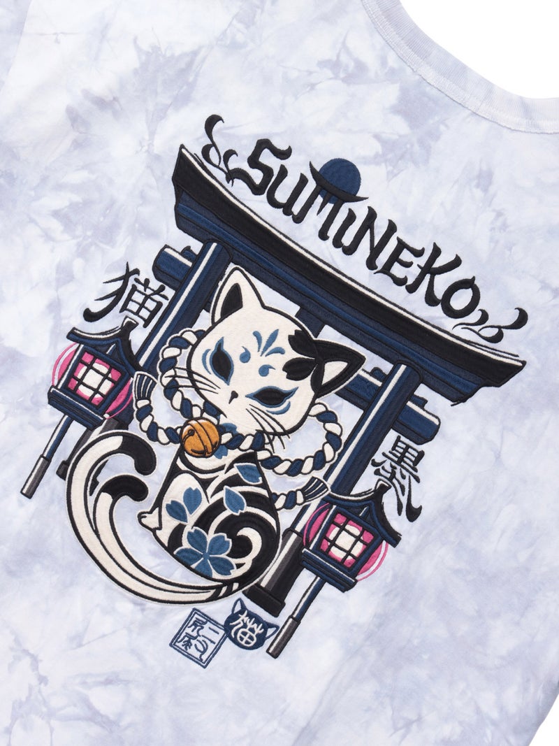 【SUMINEKO】“お猫様”刺繍入りBIGシルエットTシャツ