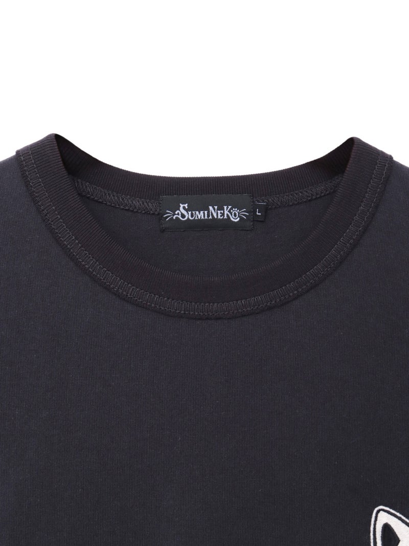 【SUMINEKO】“お猫様”刺繍入りBIGシルエットTシャツ