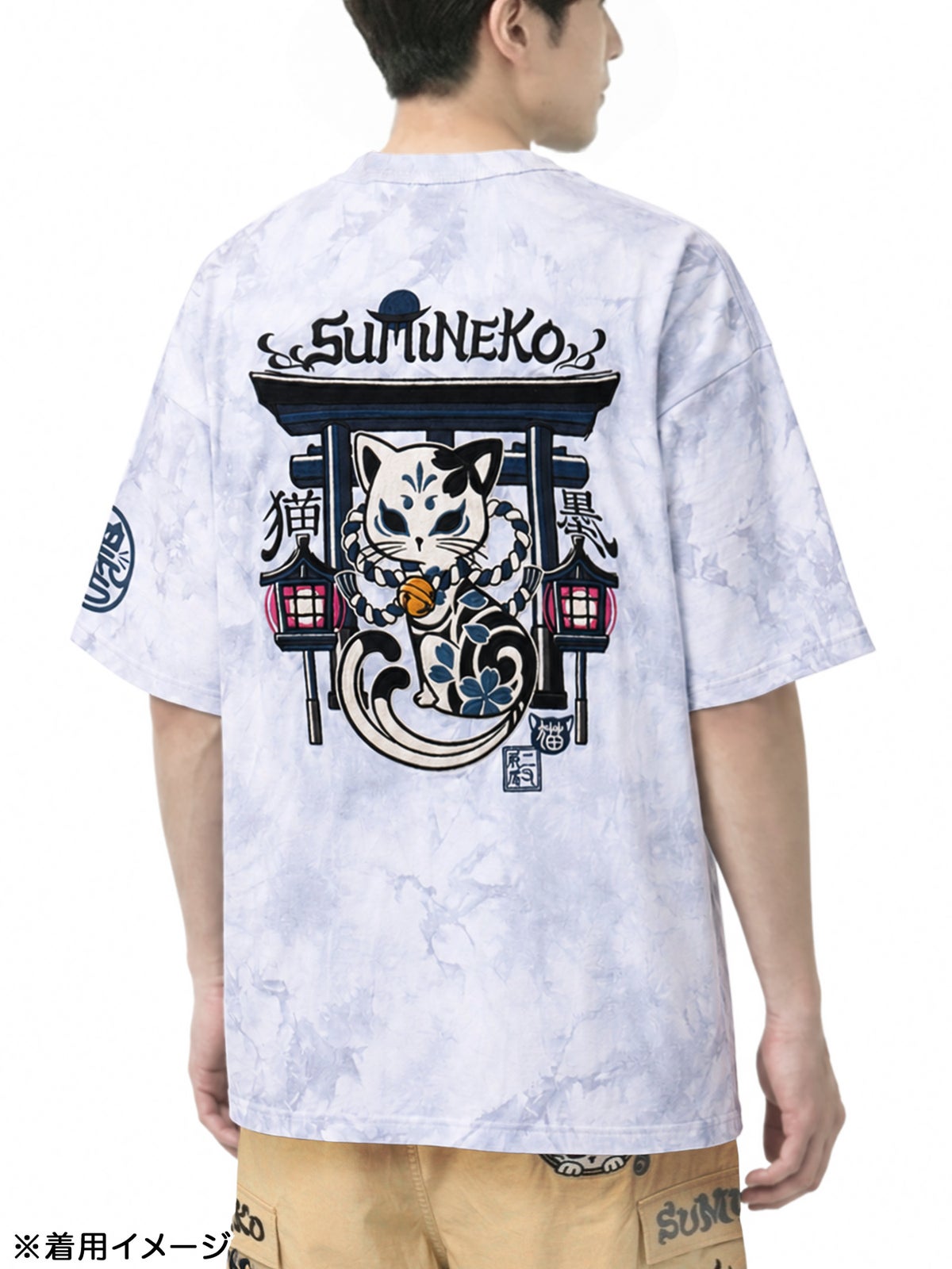 【SUMINEKO】“お猫様”刺繍入りBIGシルエットTシャツ