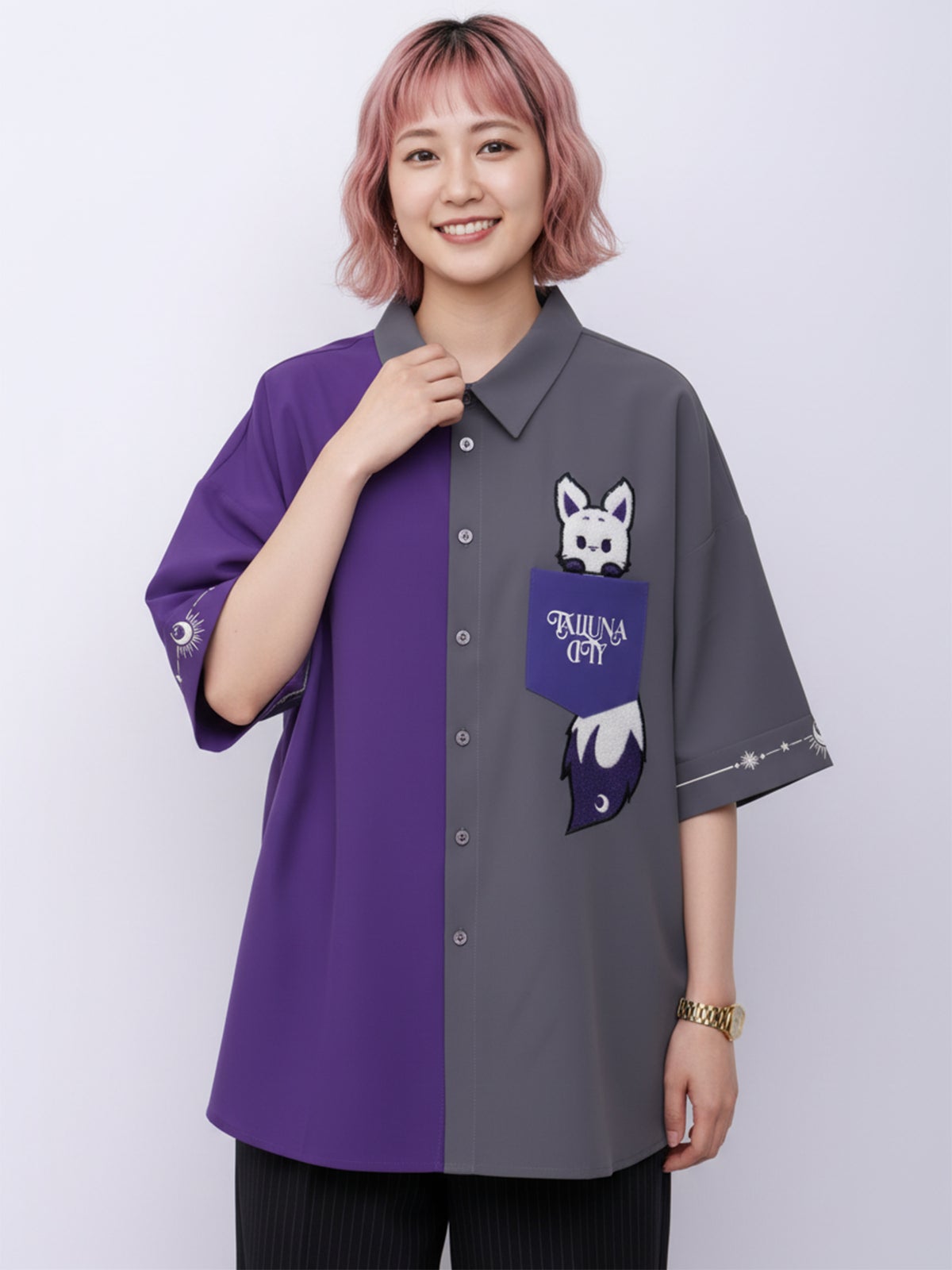 【TAILUNA CITY】ALUNA 配色切替ポケット付き半袖シャツ