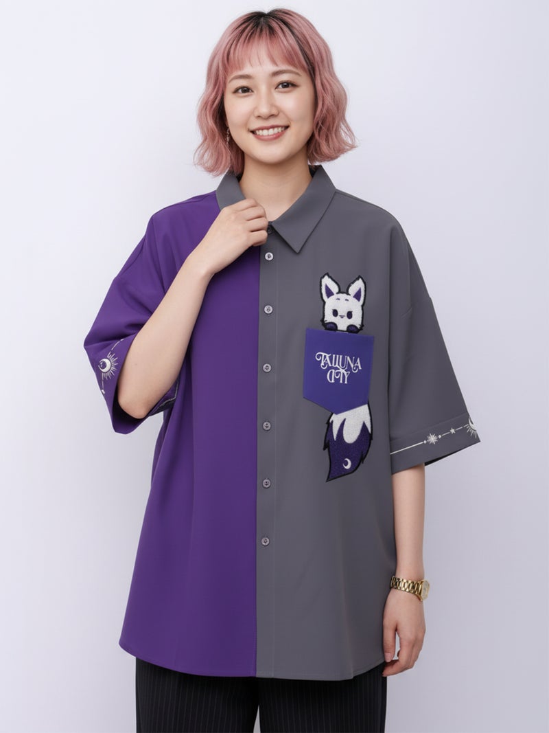 【TAILUNA CITY】ALUNA 配色切替ポケット付き半袖シャツ