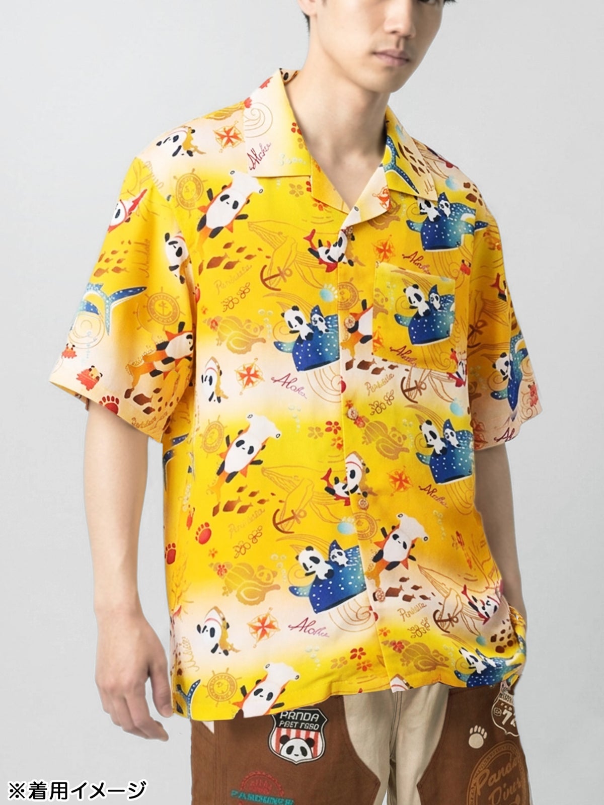【PANDIESTA JAPAN】“シャークパンダ”レーヨンアロハシャツ