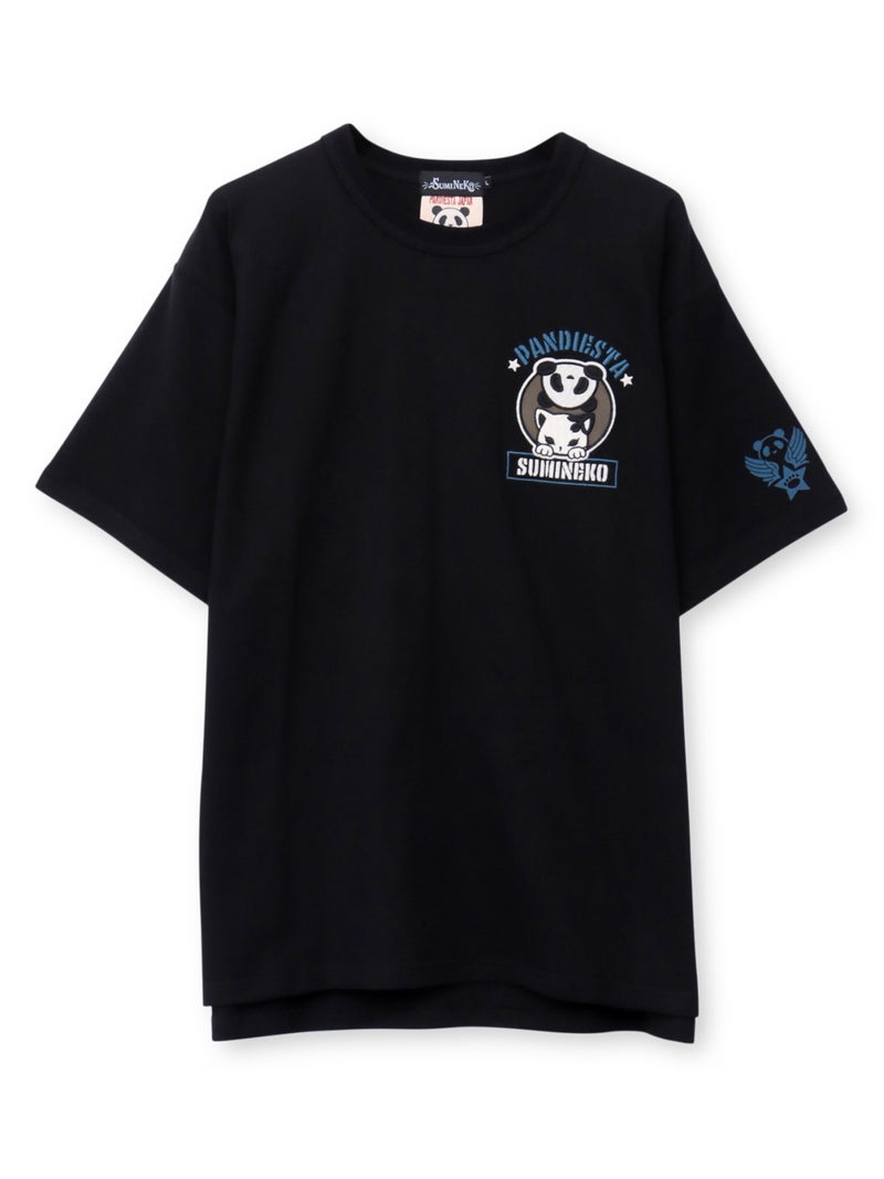 【SUMINEKO×PANDIESTA JAPAN】“スミネコとパンダ”ミリタリー風刺繍入りTシャツ