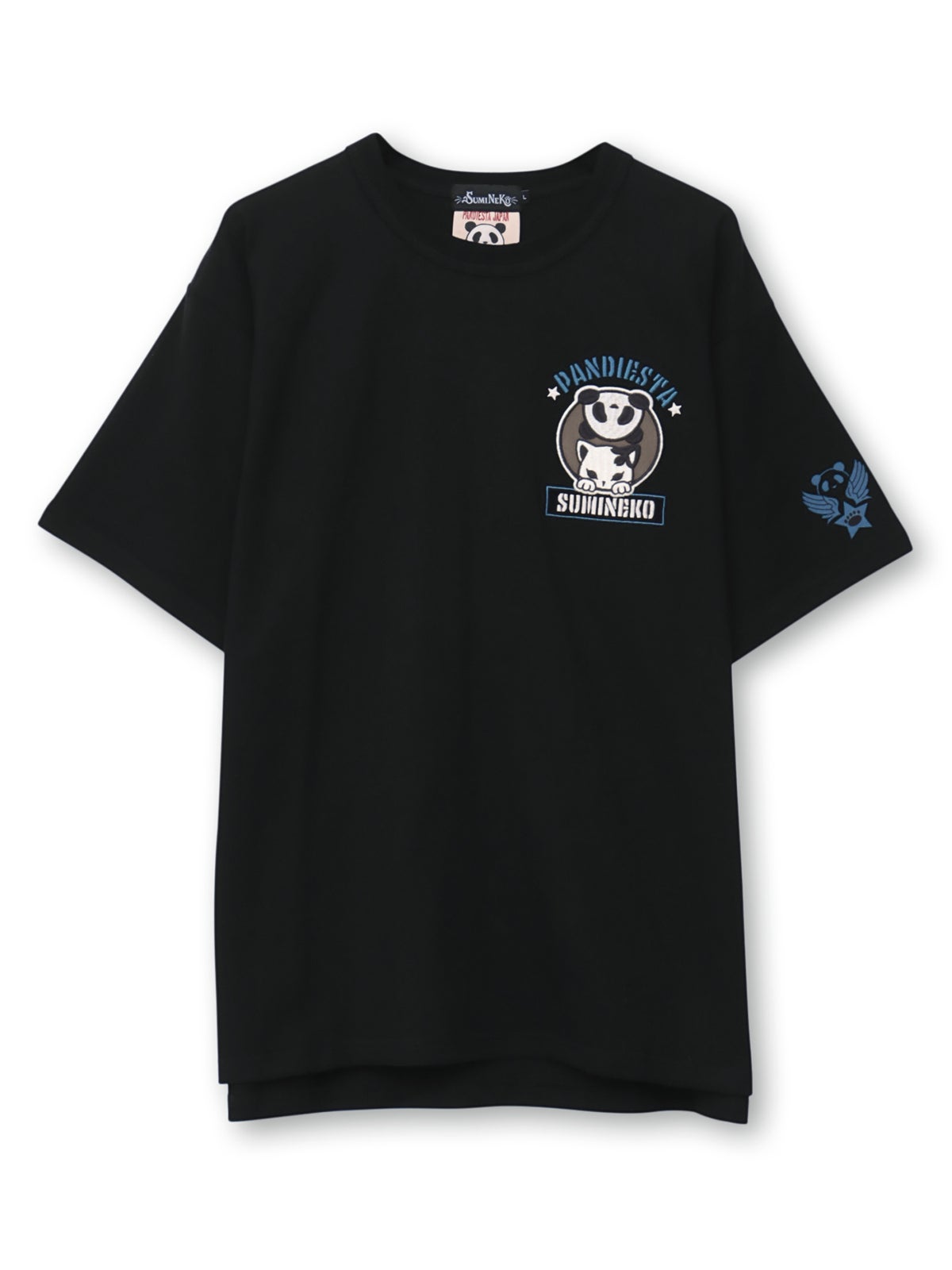 【SUMINEKO×PANDIESTA JAPAN】“スミネコとパンダ”ミリタリー風刺繍入りTシャツ