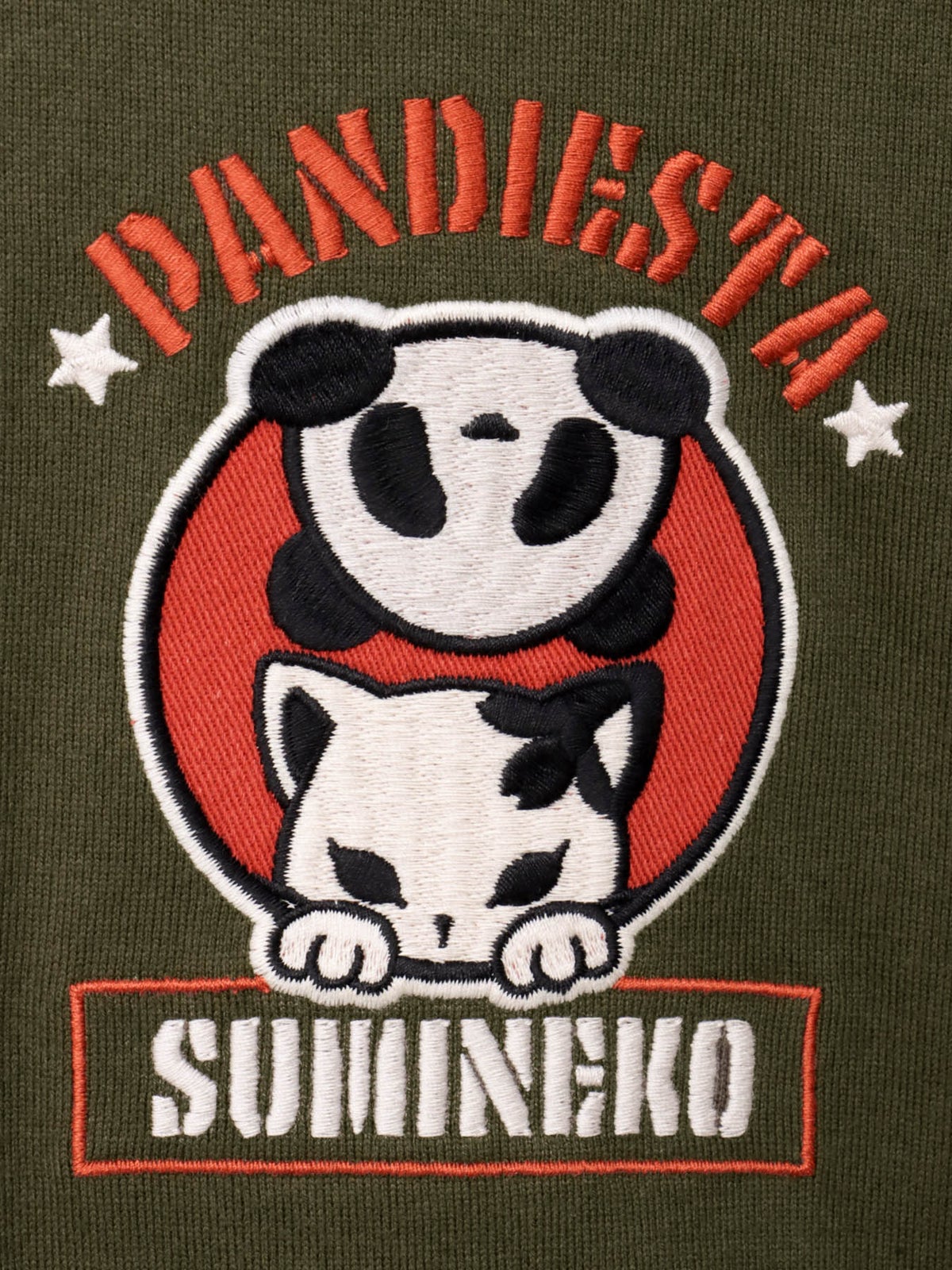 【SUMINEKO×PANDIESTA JAPAN】“スミネコとパンダ”ミリタリー風刺繍入りTシャツ
