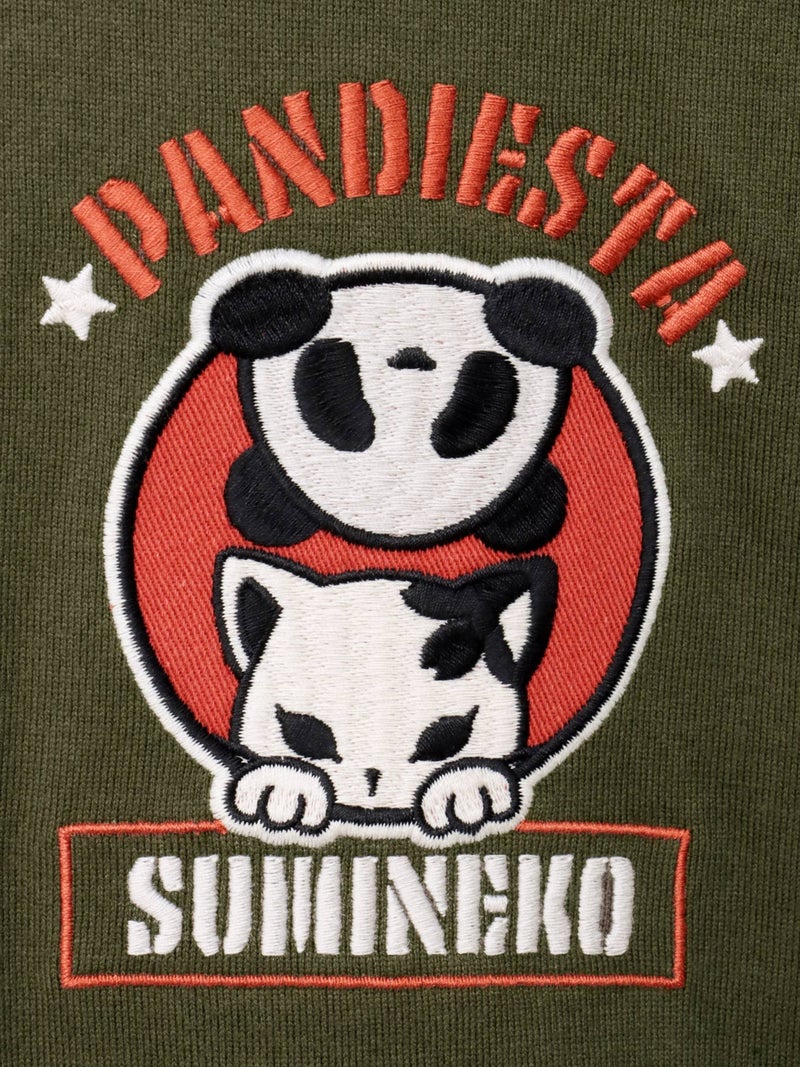 【SUMINEKO×PANDIESTA JAPAN】“スミネコとパンダ”ミリタリー風刺繍入りTシャツ