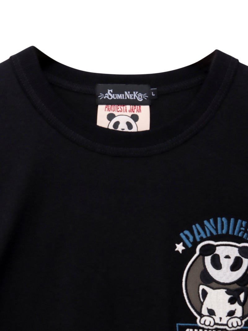 【SUMINEKO×PANDIESTA JAPAN】“スミネコとパンダ”ミリタリー風刺繍入りTシャツ