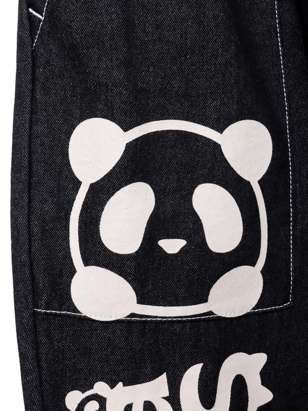  【SUMINEKO×PANDIESTA JAPAN】“スミネコとパンダ”ロープチャーム付きワイドデニムパンツ