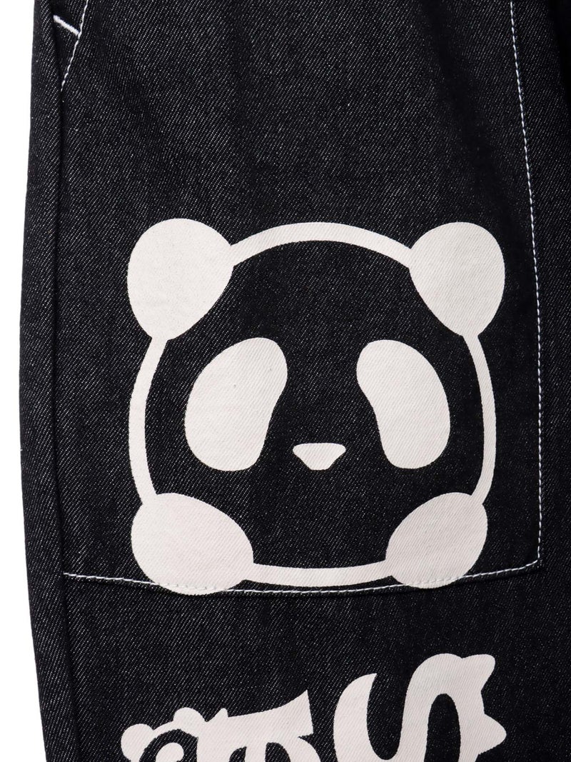  【SUMINEKO×PANDIESTA JAPAN】“スミネコとパンダ”ロープチャーム付きワイドデニムパンツ
