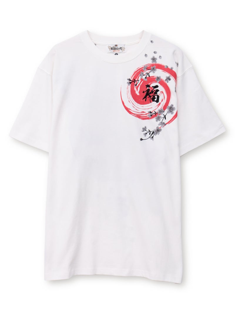 【絡繰魂】“幸運達磨”刺繍入り半袖Tシャツ