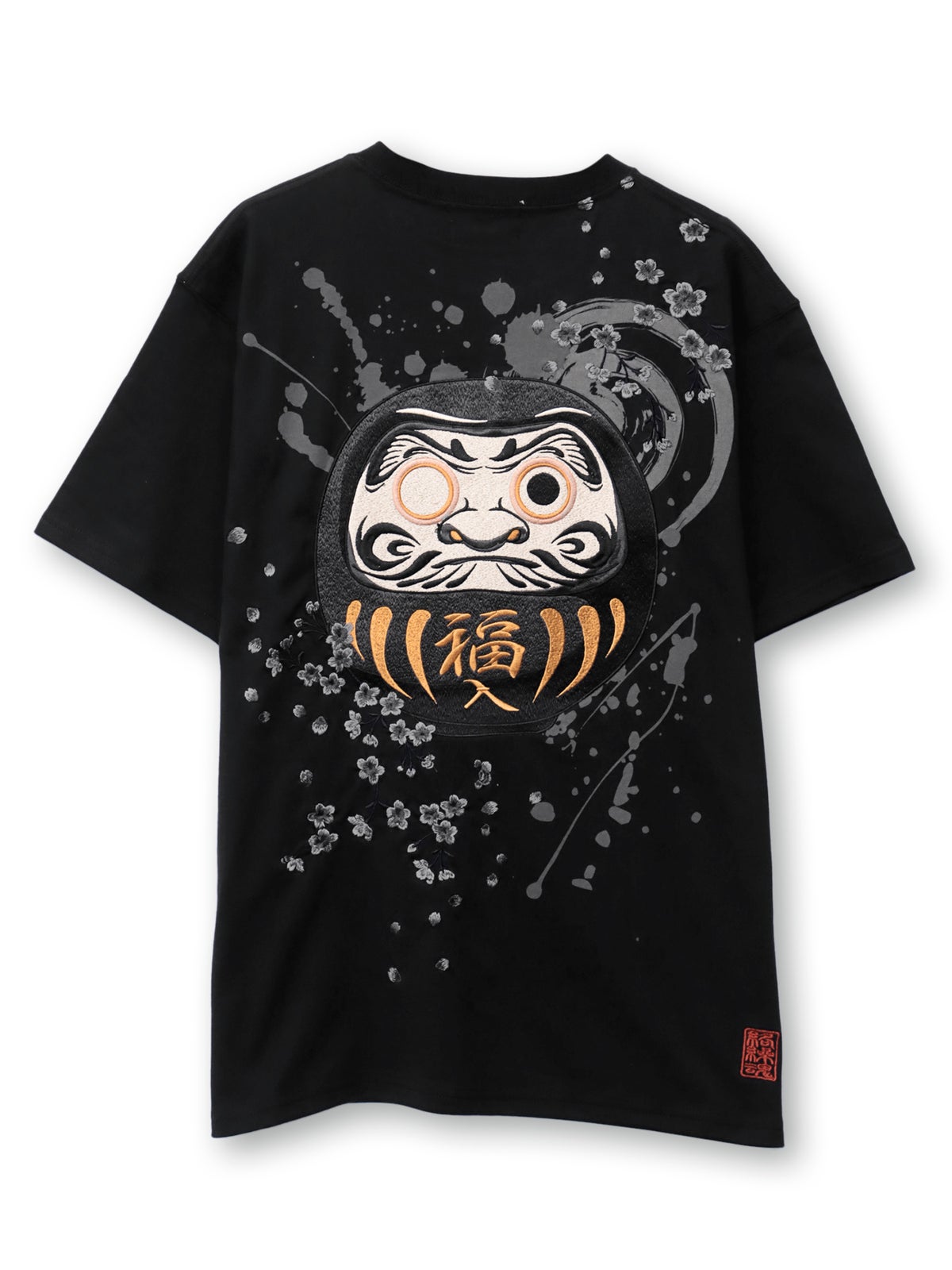 【絡繰魂】“幸運達磨”刺繍入り半袖Tシャツ