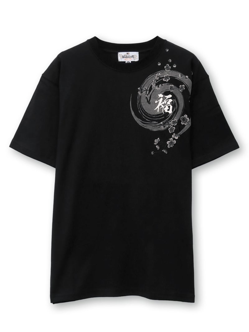 【絡繰魂】“幸運達磨”刺繍入り半袖Tシャツ