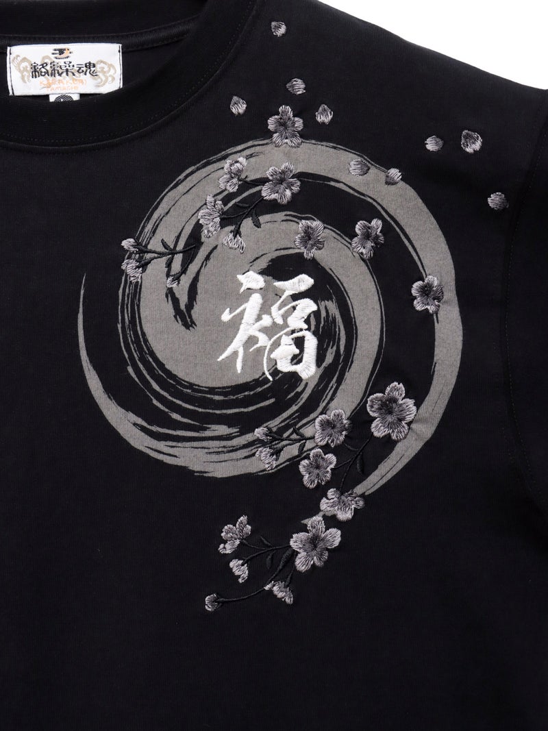 【絡繰魂】“幸運達磨”刺繍入り半袖Tシャツ