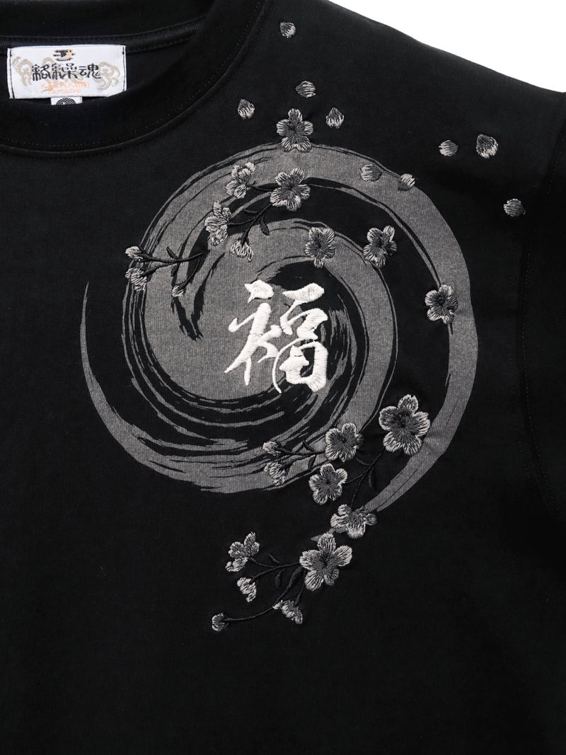 【絡繰魂】“幸運達磨”刺繍入り半袖Tシャツ
