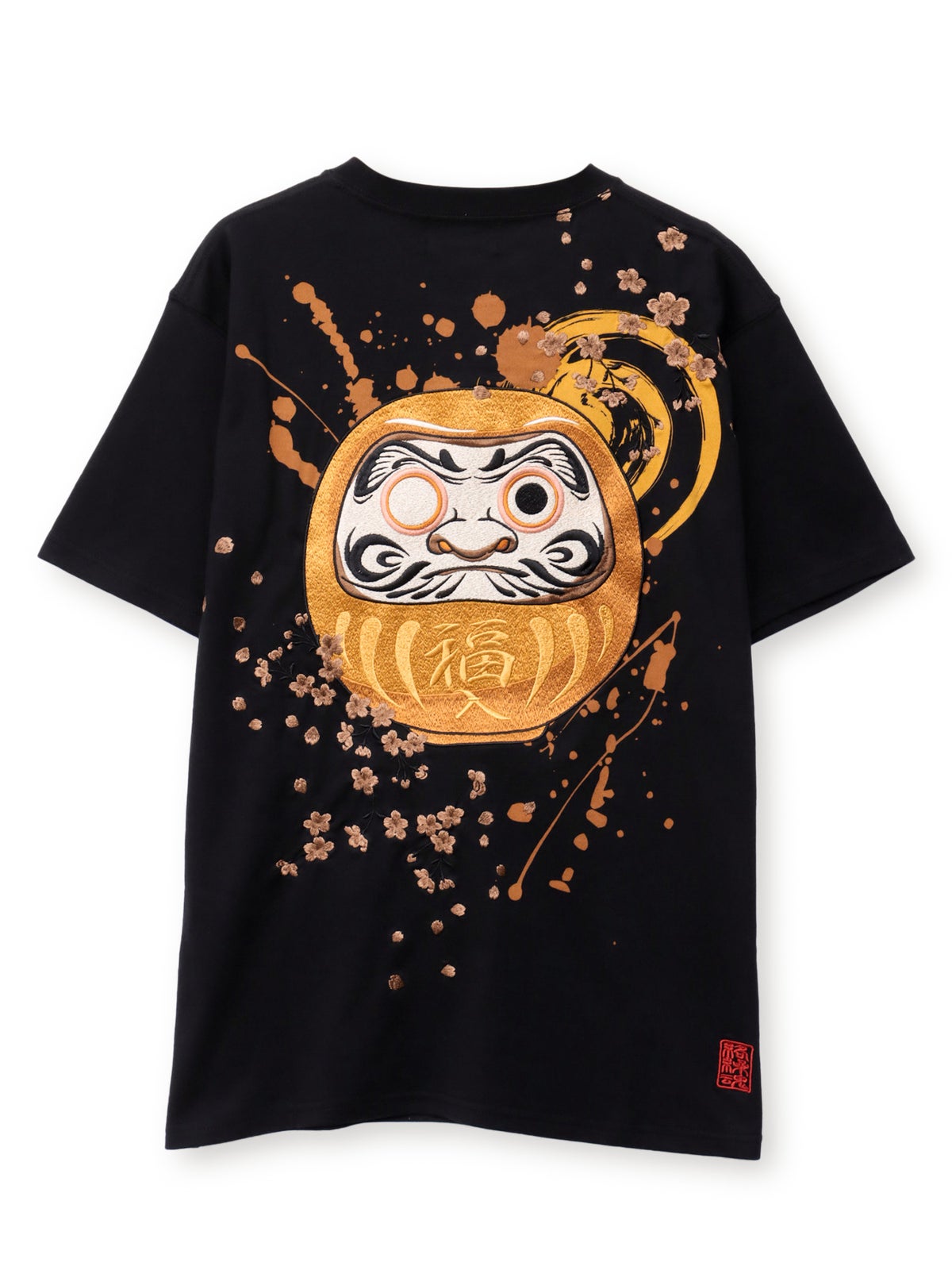 【絡繰魂】“幸運達磨”刺繍入り半袖Tシャツ