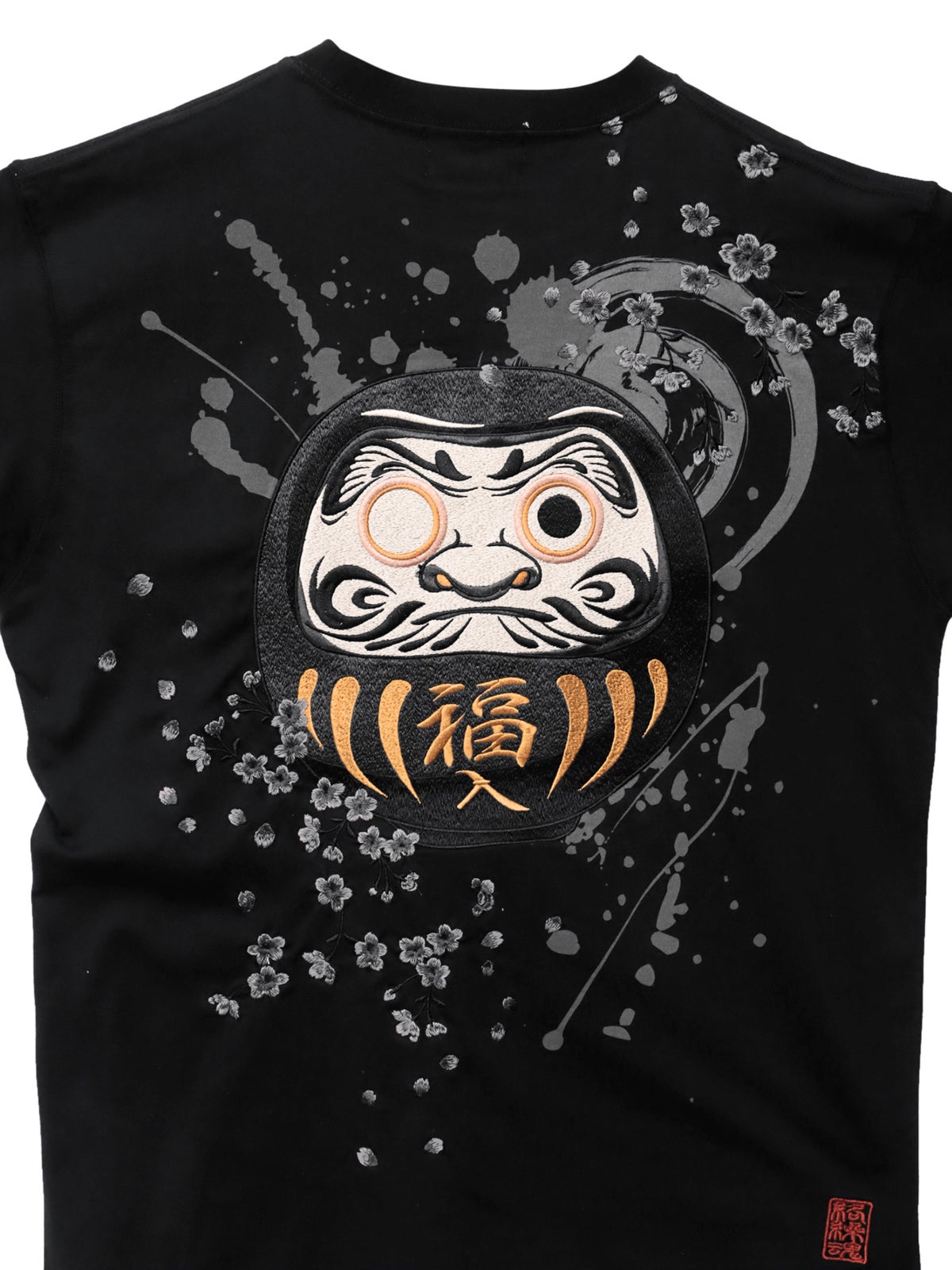 【絡繰魂】“幸運達磨”刺繍入り半袖Tシャツ
