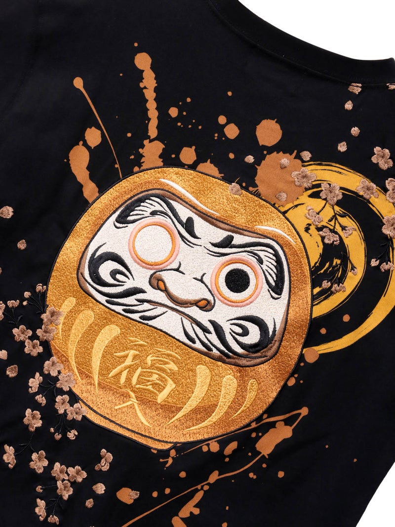 【絡繰魂】“幸運達磨”刺繍入り半袖Tシャツ