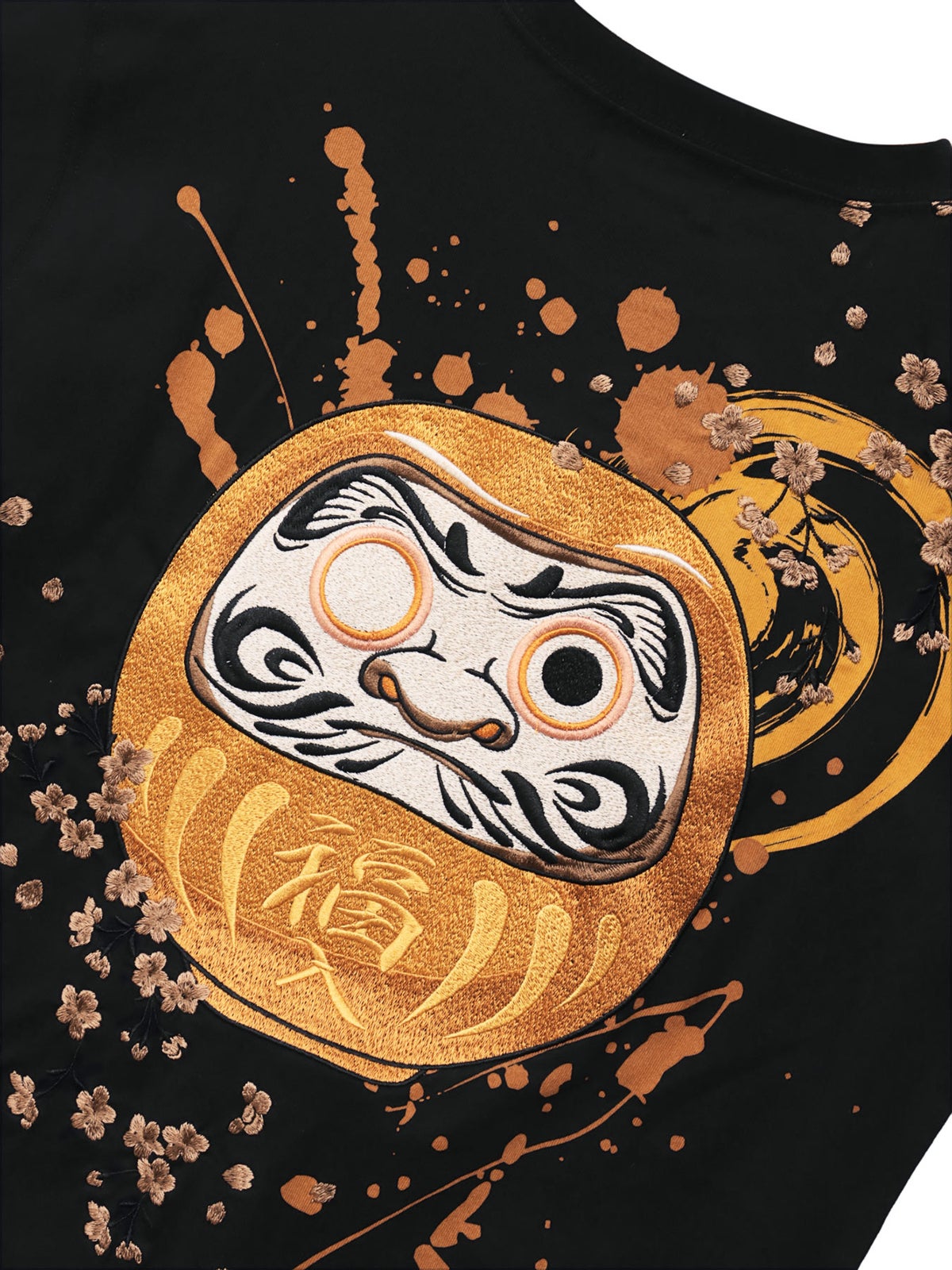 【絡繰魂】“幸運達磨”刺繍入り半袖Tシャツ
