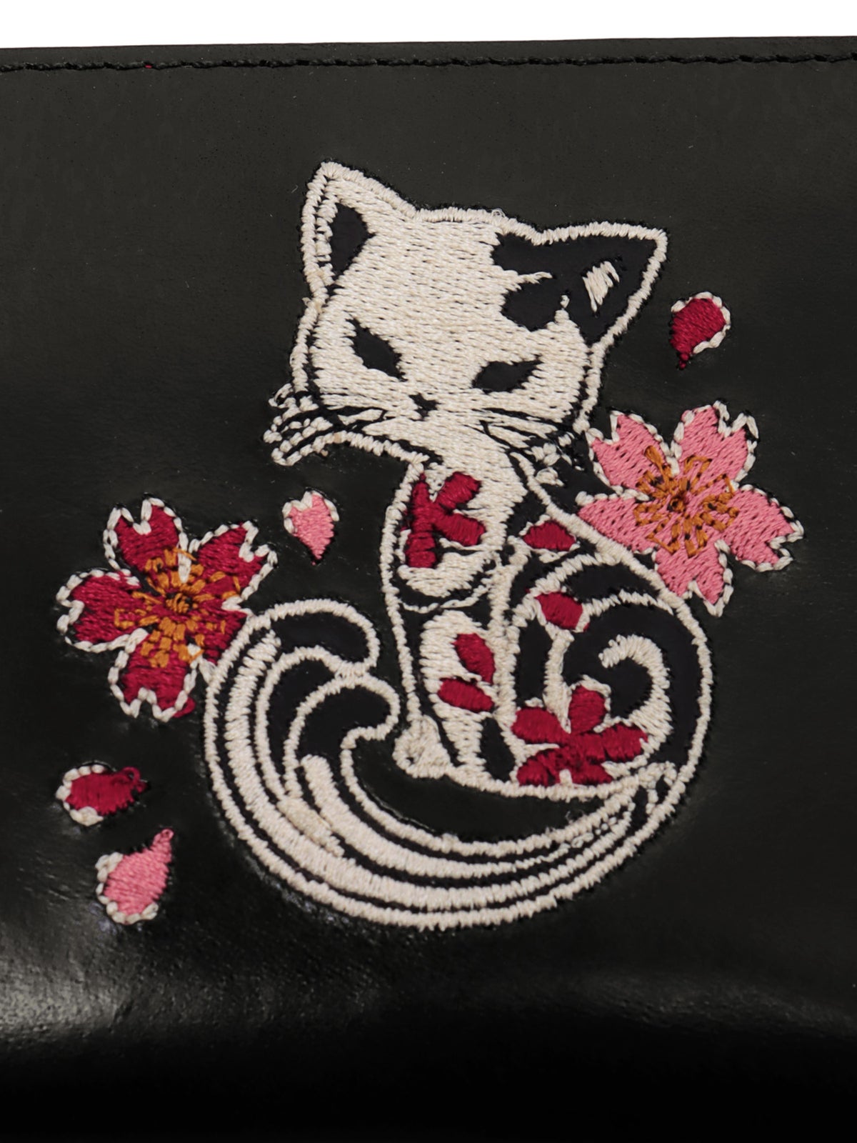  【SUMINEKO】“スミネコ”刺繍入りレザーウォレット
