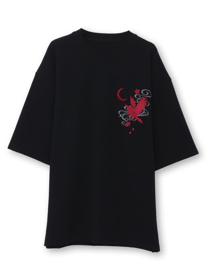 【雅結】八咫烏 刺繍入りTシャツ