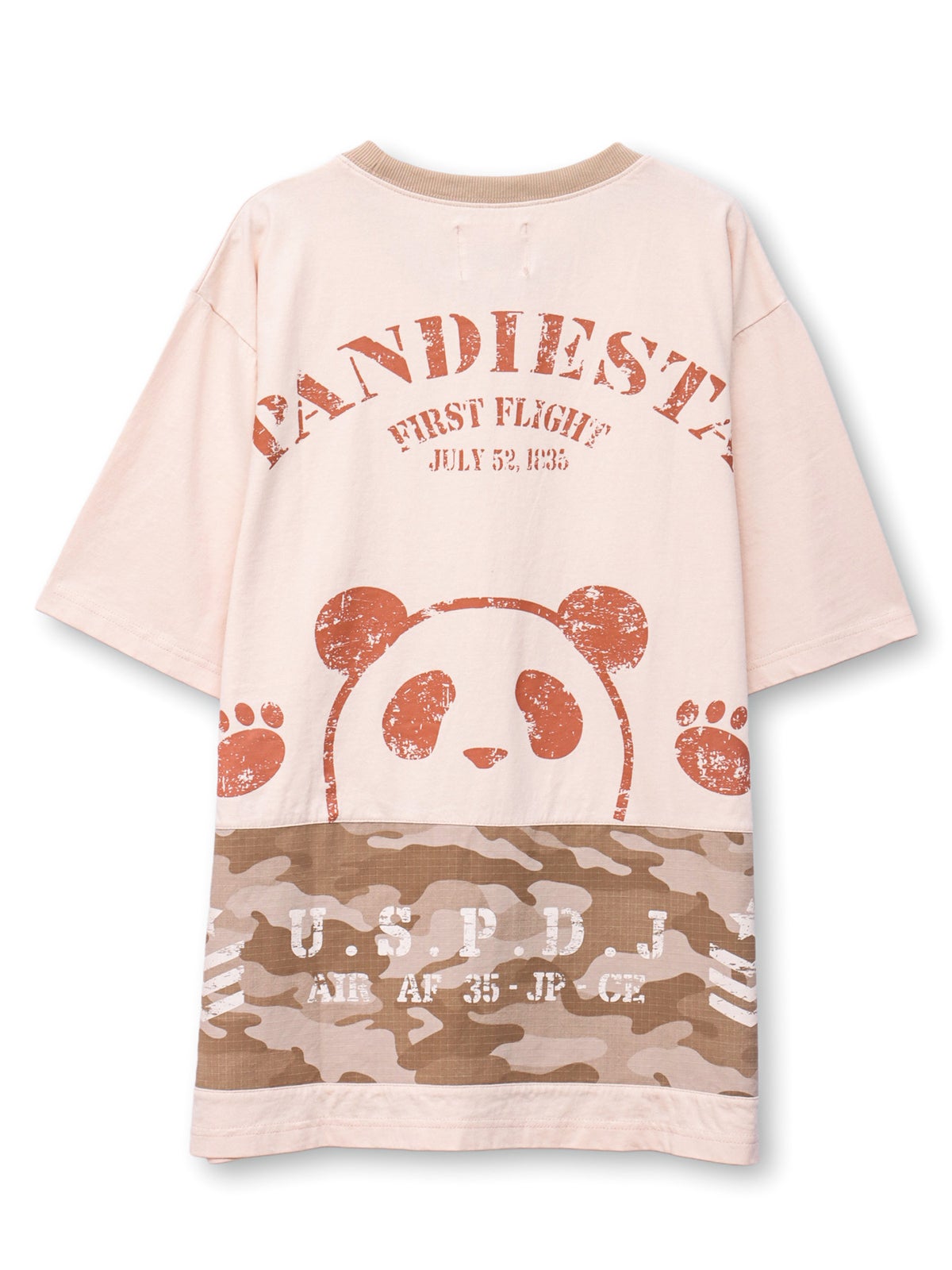 【PANDIESTA JAPAN】サコッシュ風ポケット付き カモ柄Tシャツ