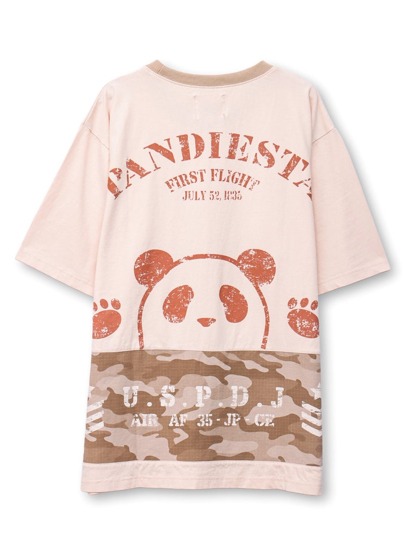 【PANDIESTA JAPAN】サコッシュ風ポケット付き カモ柄Tシャツ