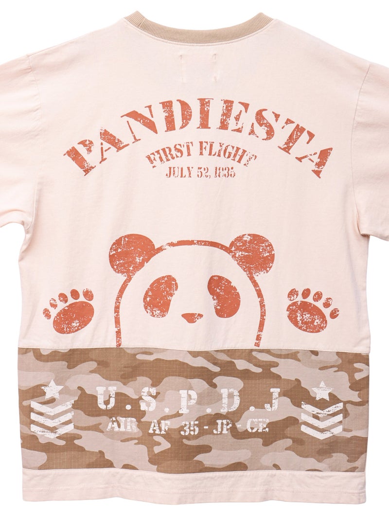 【PANDIESTA JAPAN】サコッシュ風ポケット付き カモ柄Tシャツ