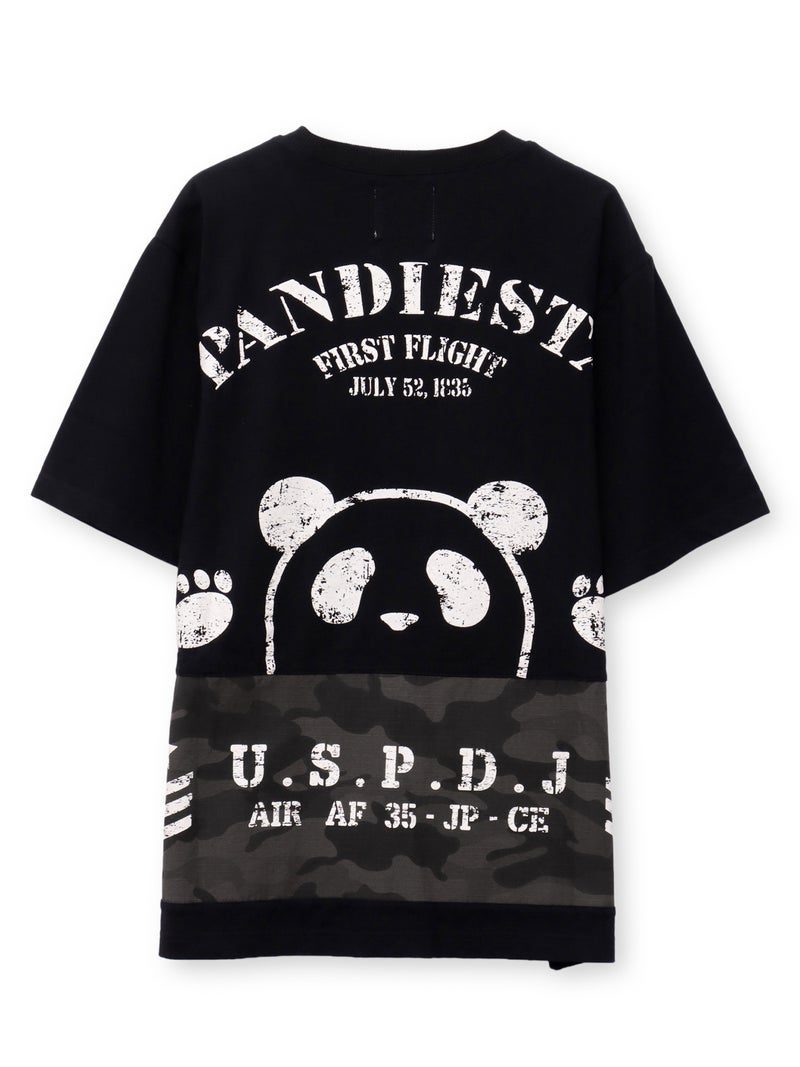 【PANDIESTA JAPAN】サコッシュ風ポケット付き カモ柄Tシャツ