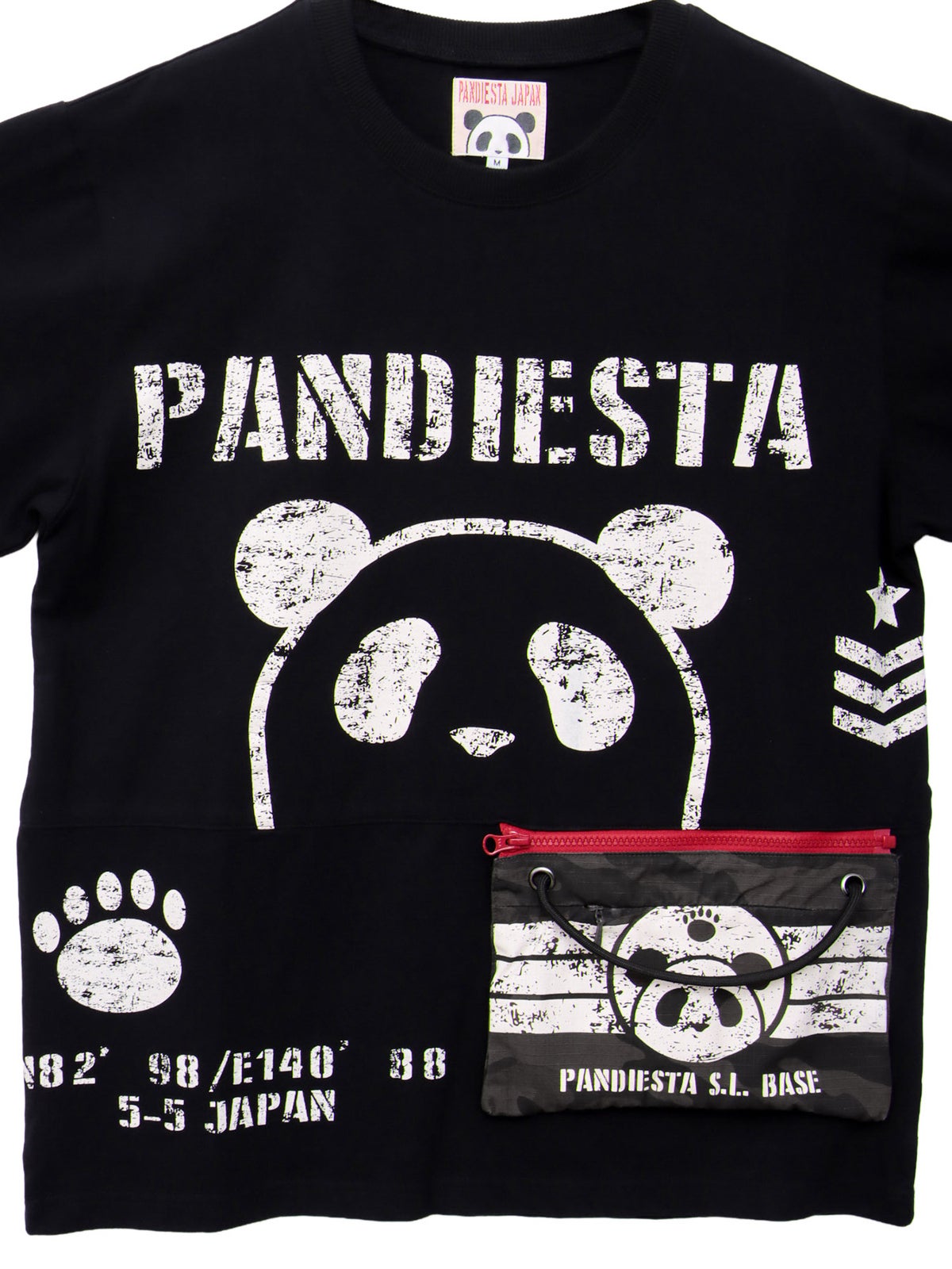 【PANDIESTA JAPAN】サコッシュ風ポケット付き カモ柄Tシャツ