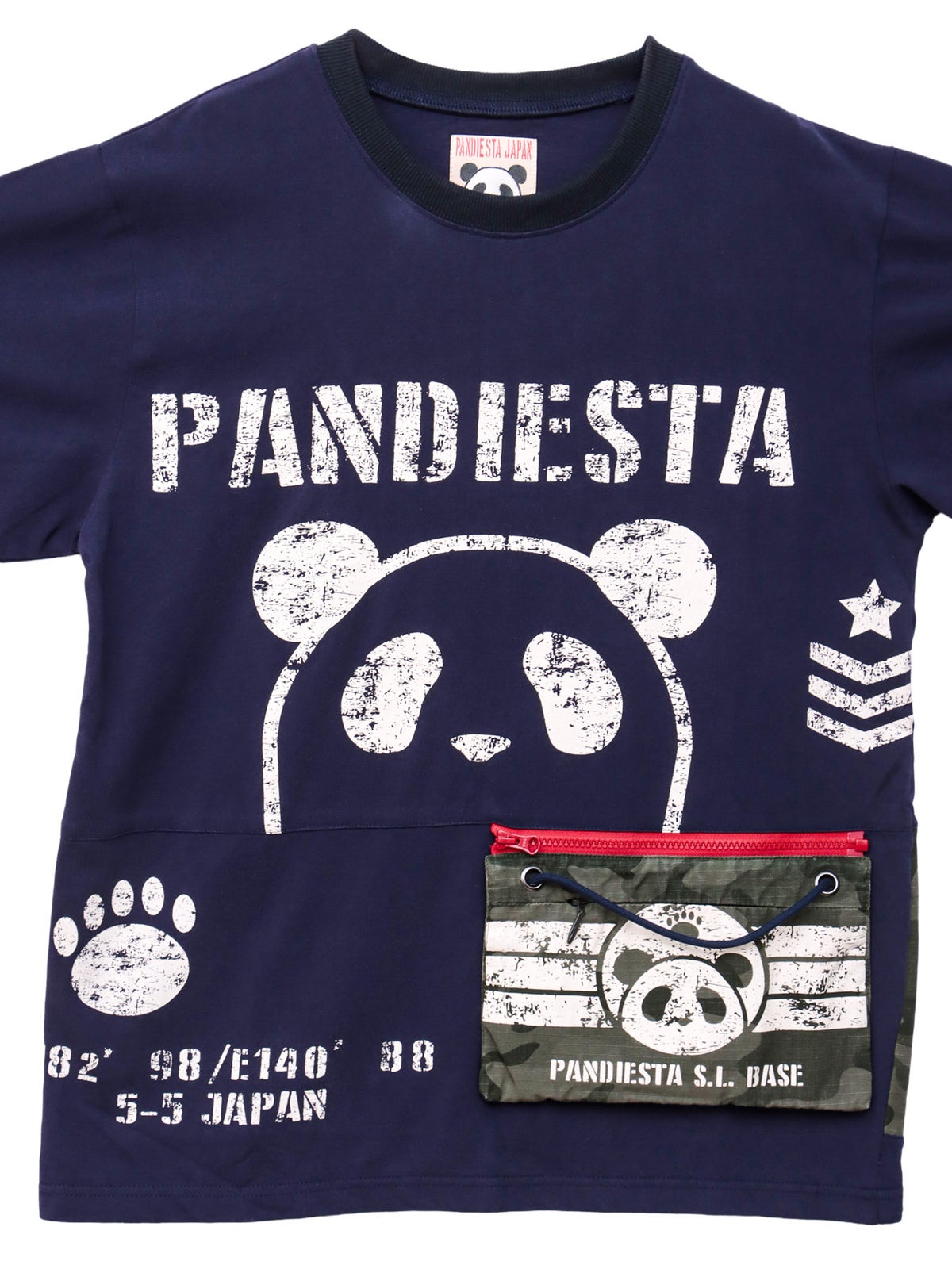 【PANDIESTA JAPAN】サコッシュ風ポケット付き カモ柄Tシャツ