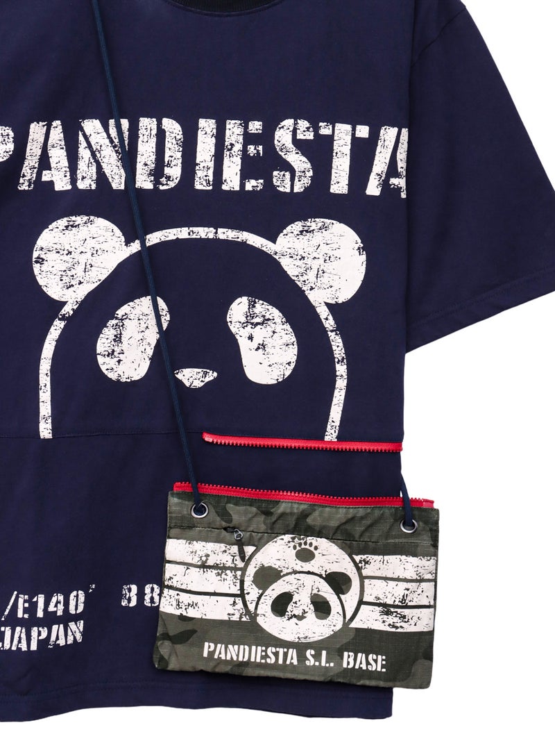 【PANDIESTA JAPAN】サコッシュ風ポケット付き カモ柄Tシャツ