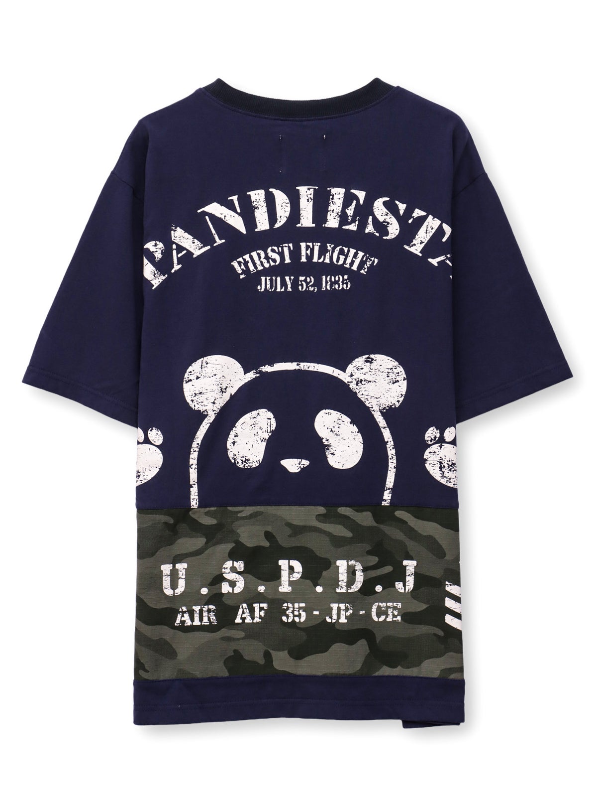 【PANDIESTA JAPAN】サコッシュ風ポケット付き カモ柄Tシャツ