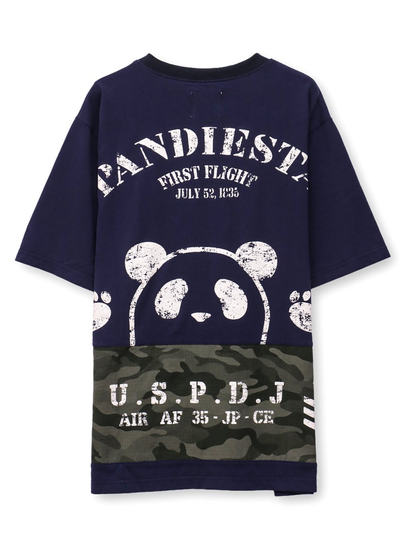 【PANDIESTA JAPAN】サコッシュ風ポケット付き カモ柄Tシャツ