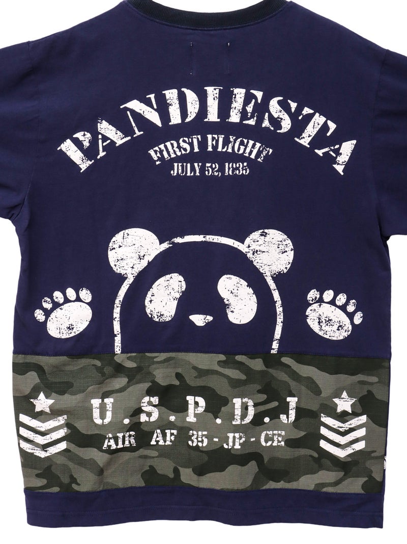 【PANDIESTA JAPAN】サコッシュ風ポケット付き カモ柄Tシャツ