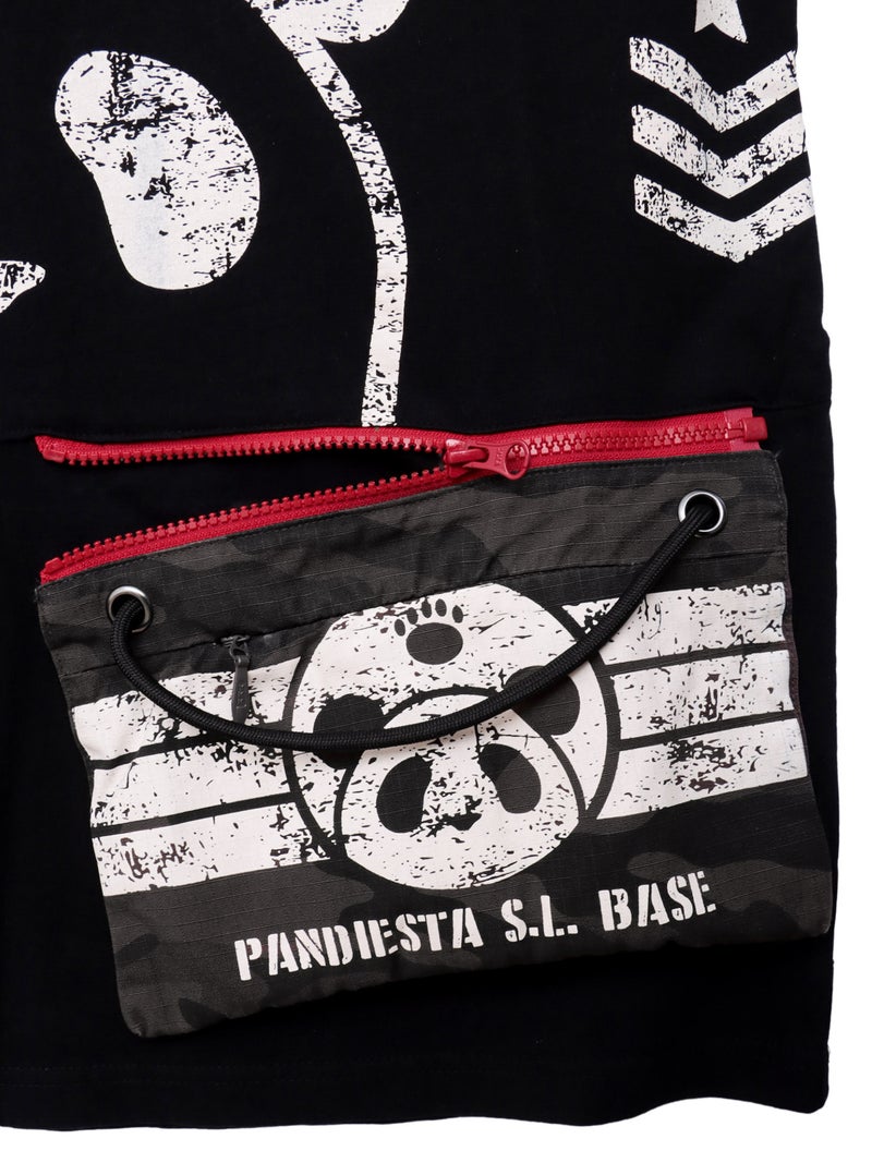 【PANDIESTA JAPAN】サコッシュ風ポケット付き カモ柄Tシャツ