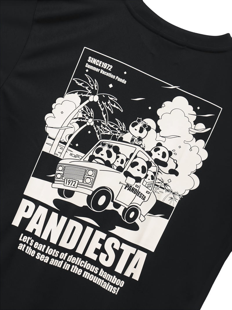 【PANDIESTA JAPAN】“サマーバケーションパンダ”DRYメッシュ素材Tシャツ