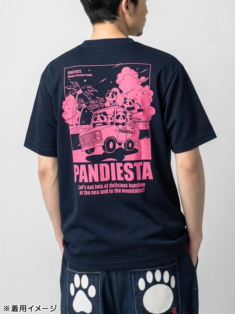 【PANDIESTA JAPAN】“サマーバケーションパンダ”DRYメッシュ素材Tシャツ