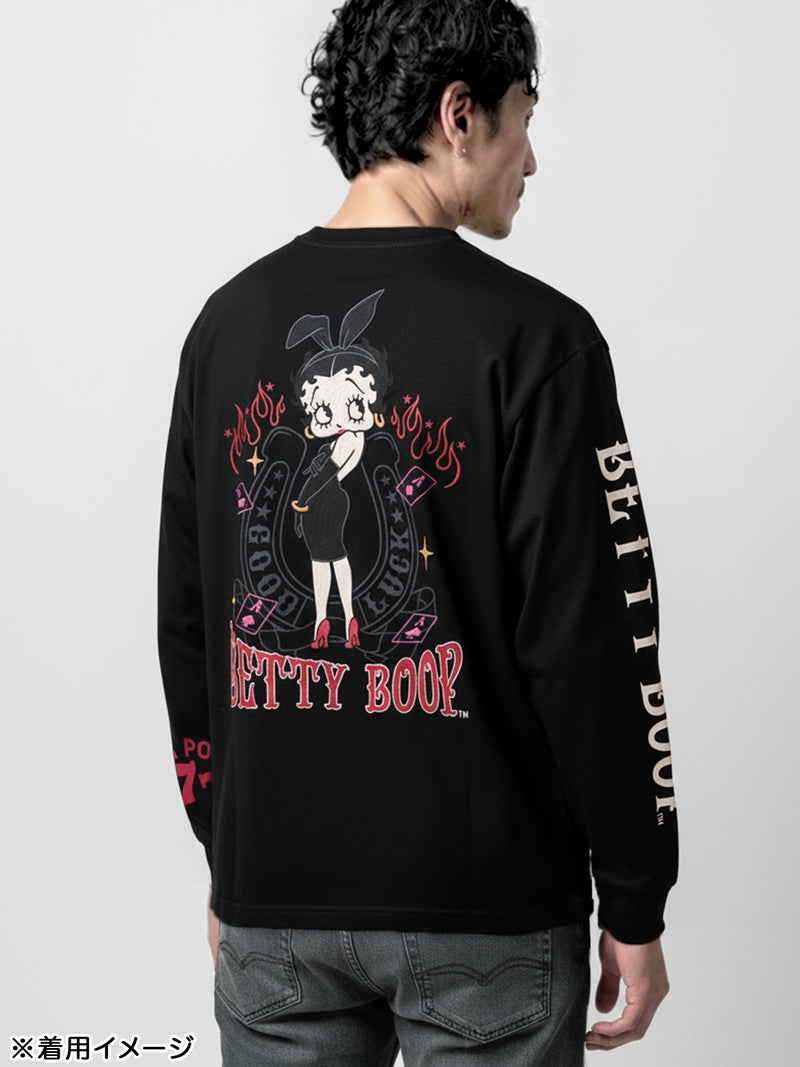  【BETTY BOOP】“バニーベティ”刺繍入りロンT