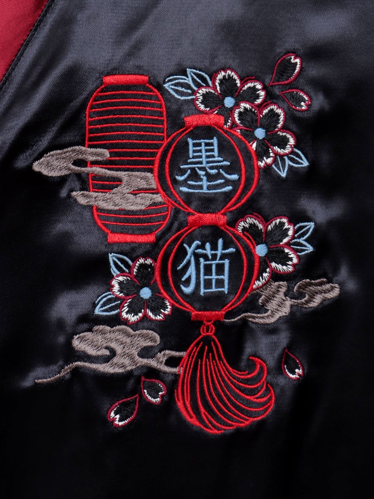 【SUMINEKO】“お猫様”総刺繍リバーシブルスカジャン