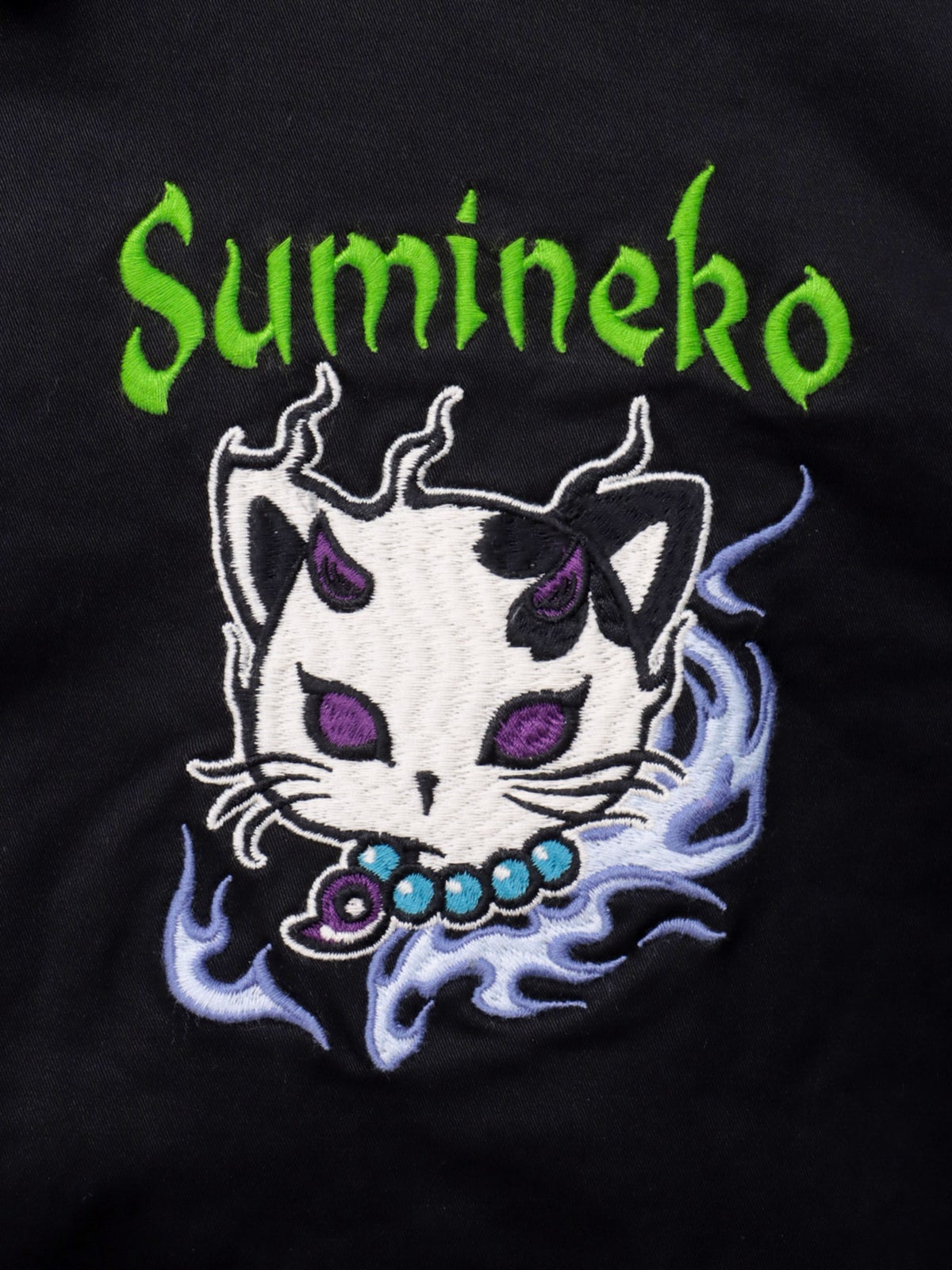 【SUMINEKO】“やんのか鬼猫”刺繍入りBIGシルエットシャツ