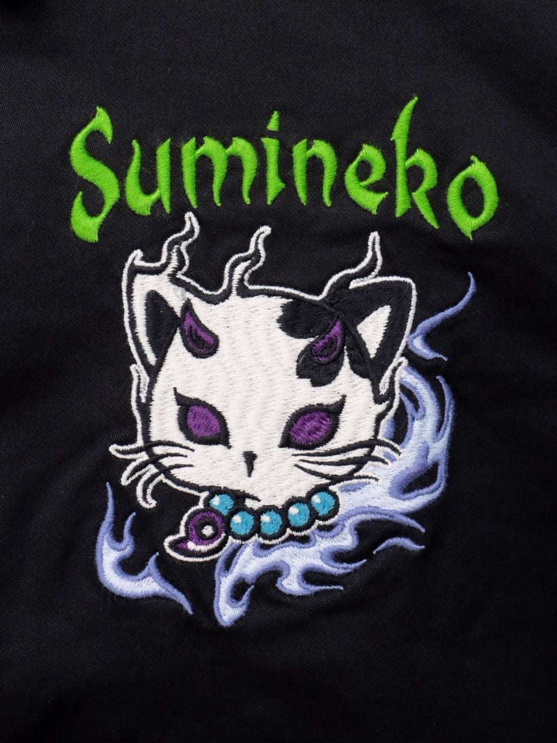 【SUMINEKO】“やんのか鬼猫”刺繍入りBIGシルエットシャツ