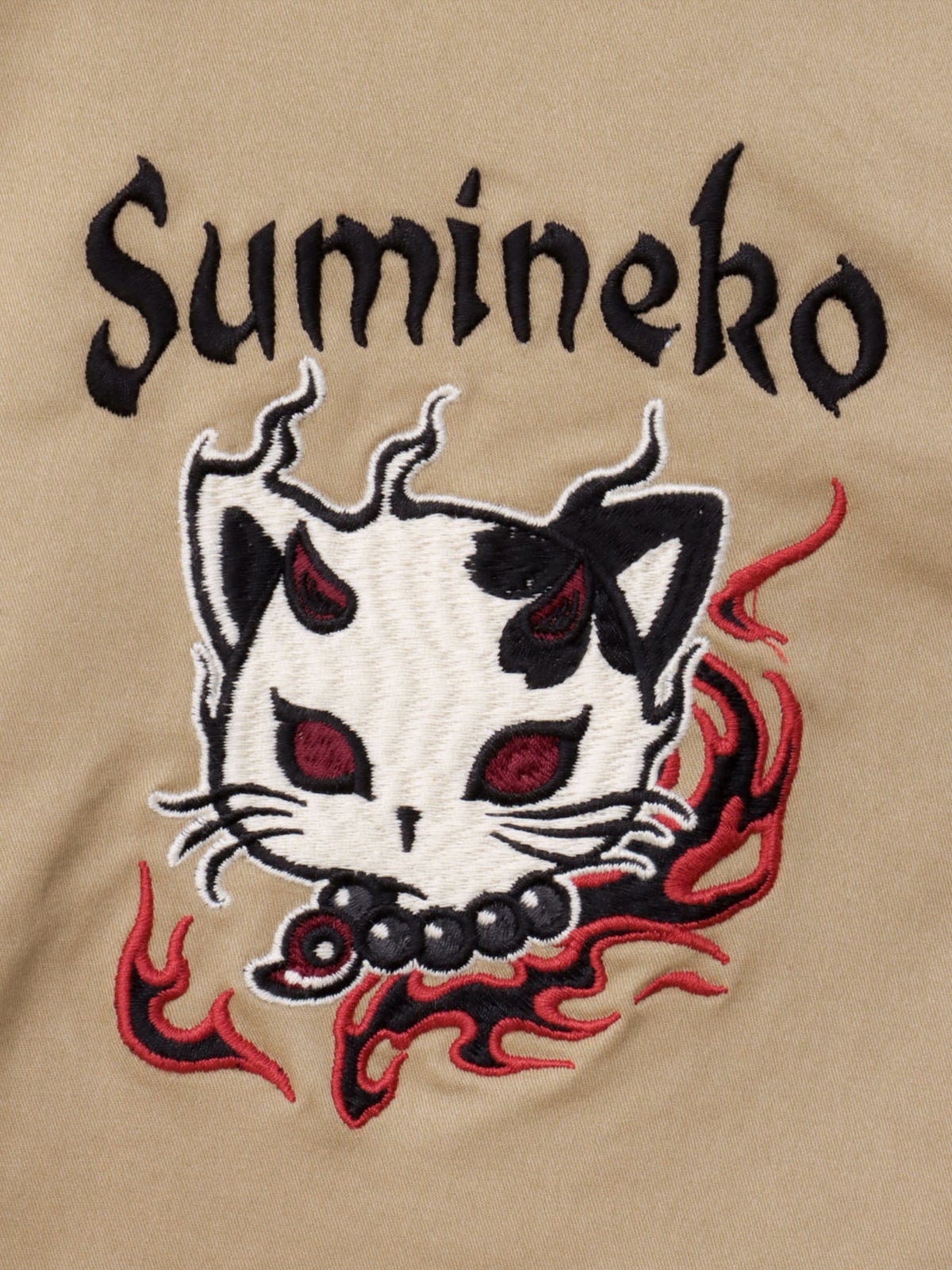 【SUMINEKO】“やんのか鬼猫”刺繍入りBIGシルエットシャツ