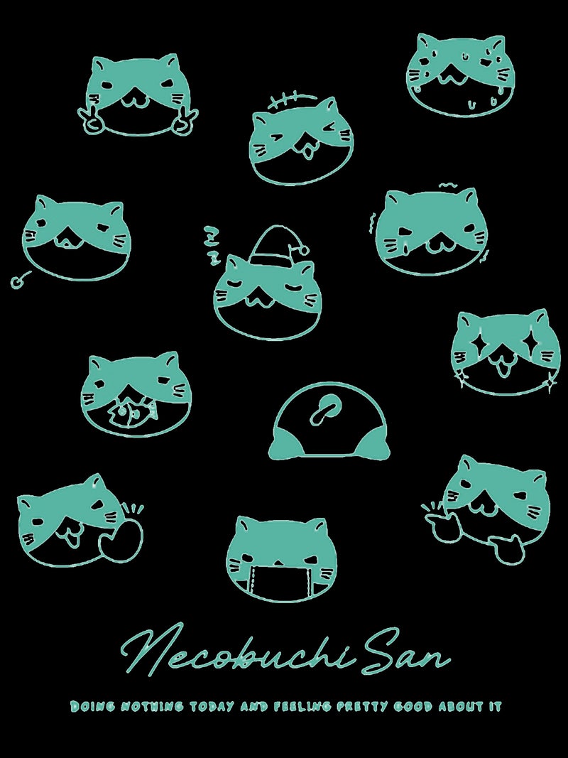 【NECOBUCHI-SAN】デニムキャップ猫渕さんプリントロンT