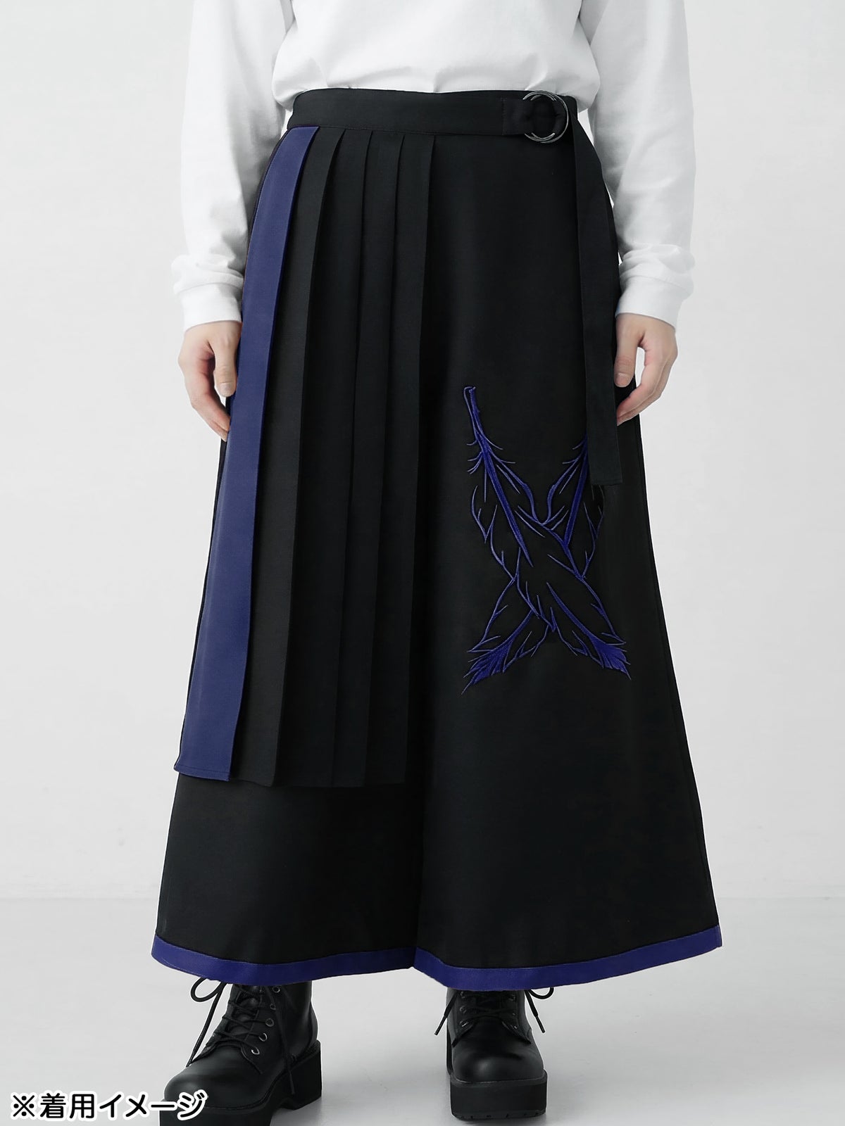 【雅結 -EN-】 “八咫烏”刺入りハカマワイドパンツ