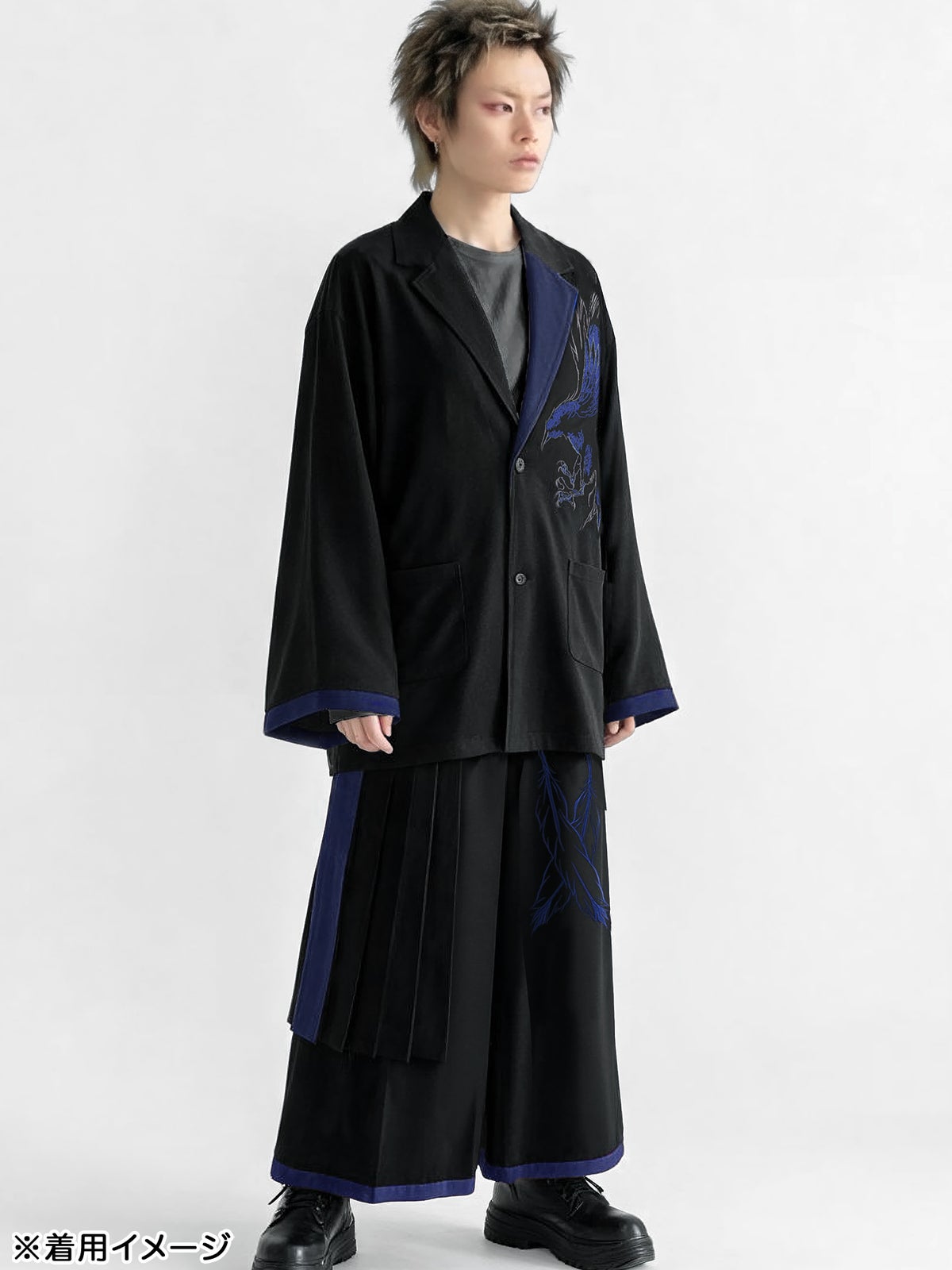 【雅結 -EN-】 “八咫烏”刺入りハカマワイドパンツ