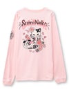 【SUMINEKO】“桜尽くし墨猫”刺繍入りBIGシルエットロンT