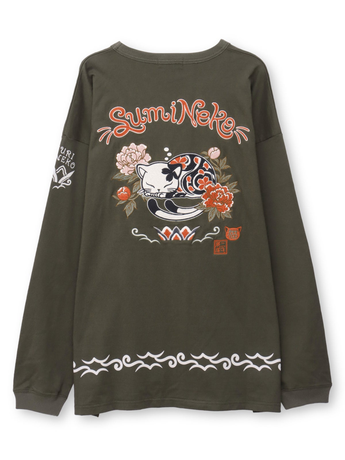 【SUMINEKO】“眠り猫”刺繍入りBIGシルエットロンT