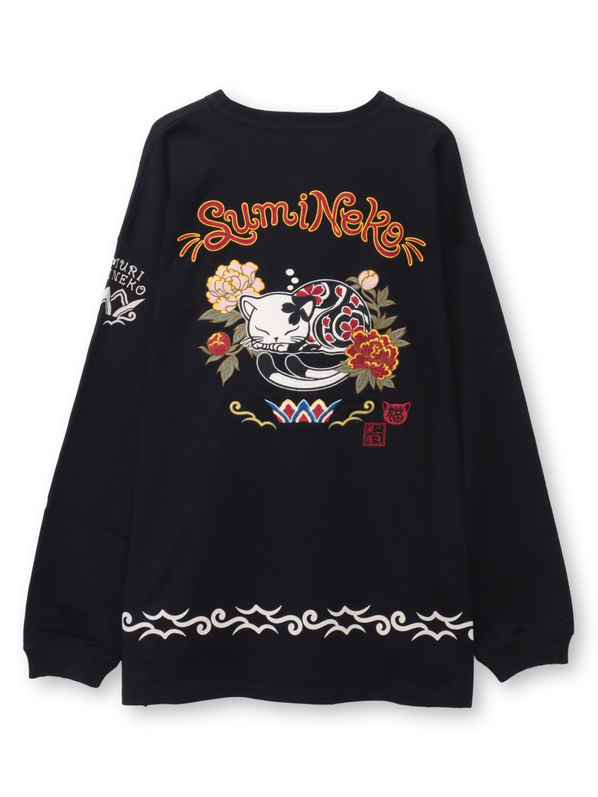 【SUMINEKO】“眠り猫”刺繍入りBIGシルエットロンT